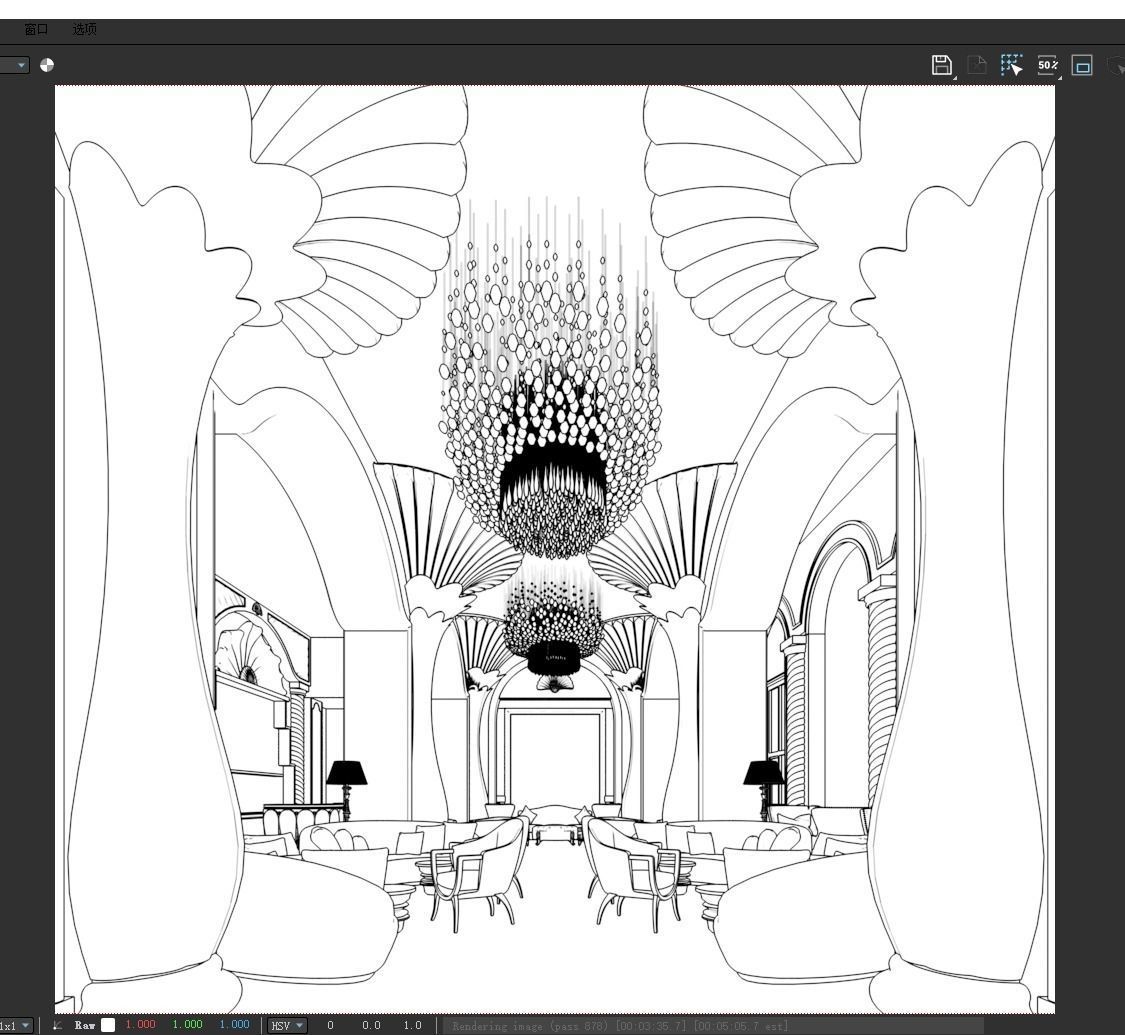 lobby bar hotel 3D model_3