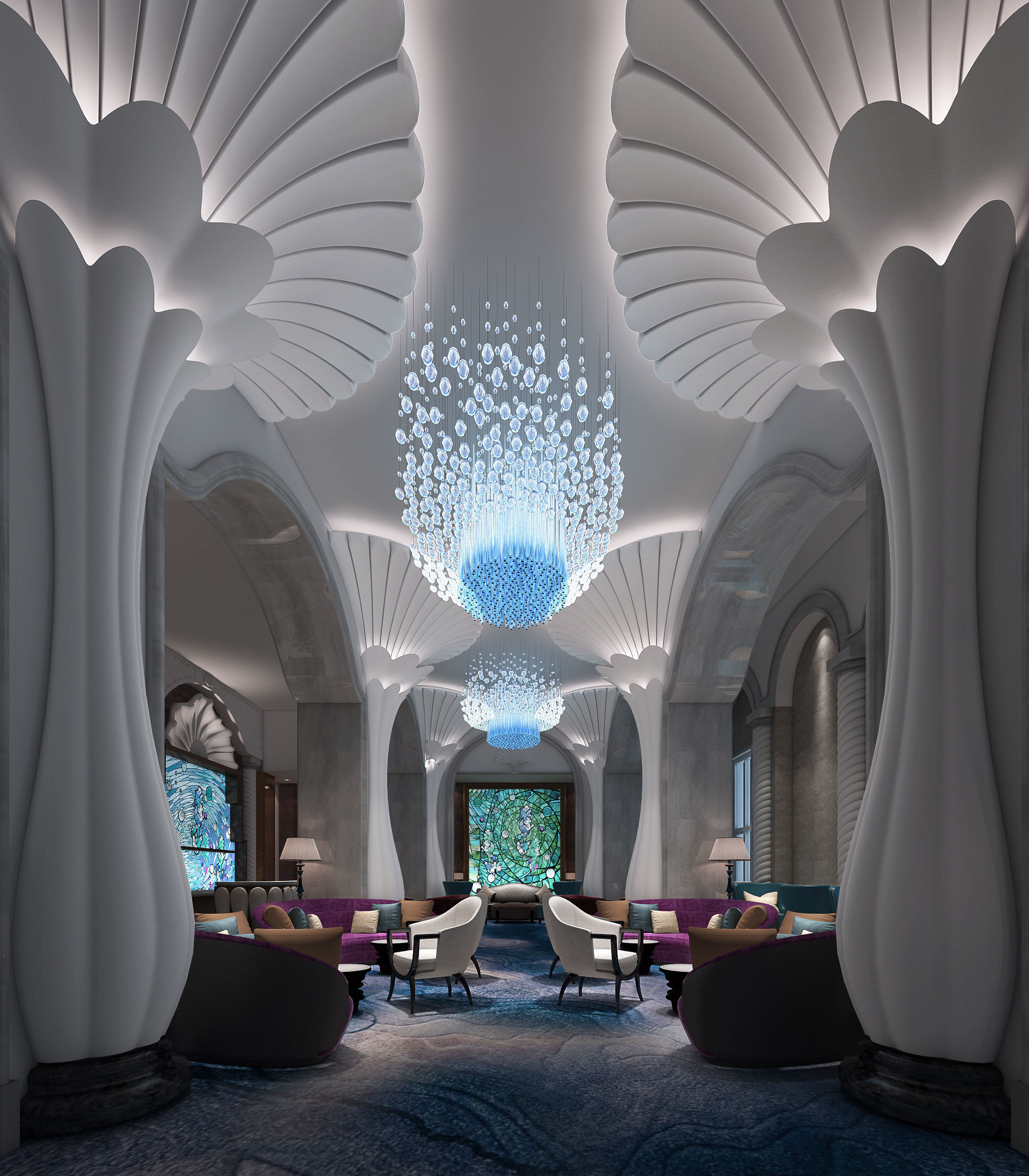 lobby bar hotel 3D model_1