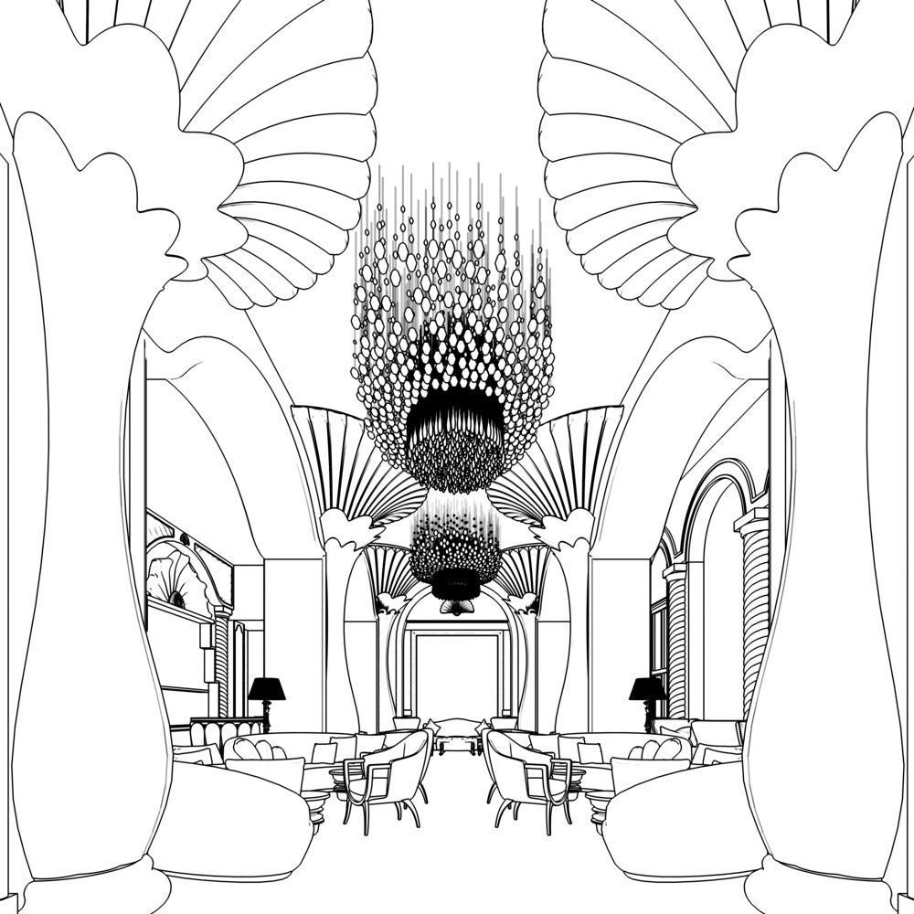 lobby bar hotel 3D model_4