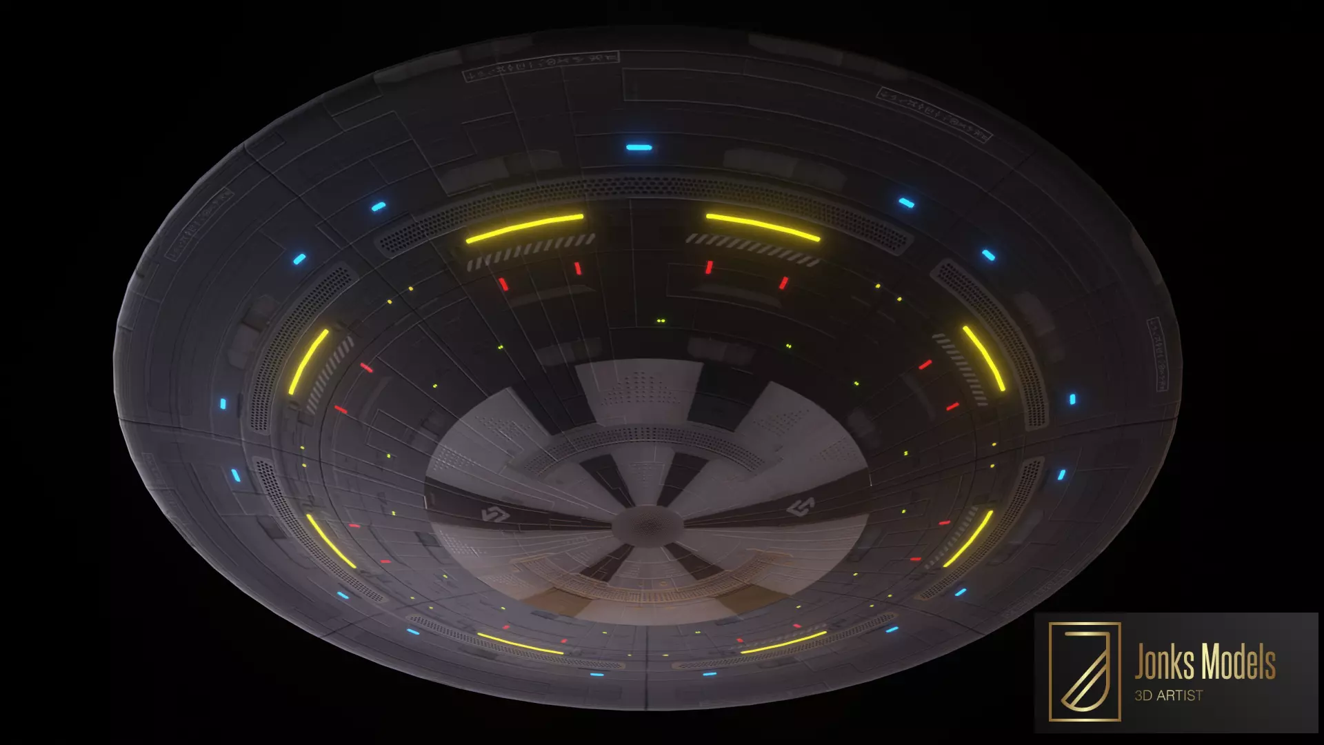 Alien UFO Low-poly 3D model_0