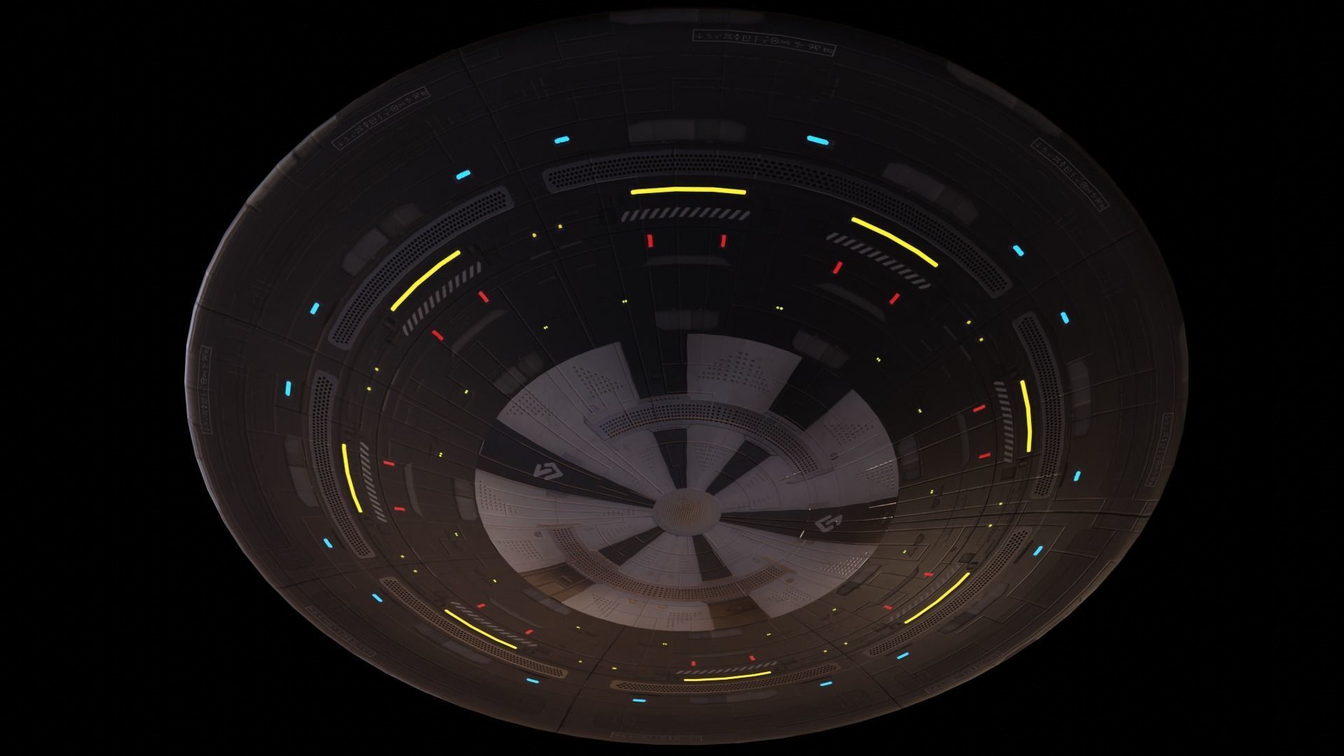 Alien UFO Low-poly 3D model_5