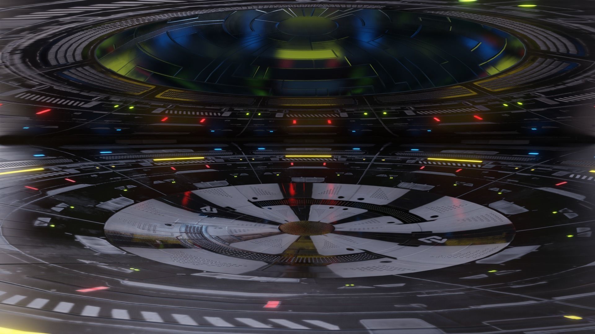 Alien UFO Low-poly 3D model_3