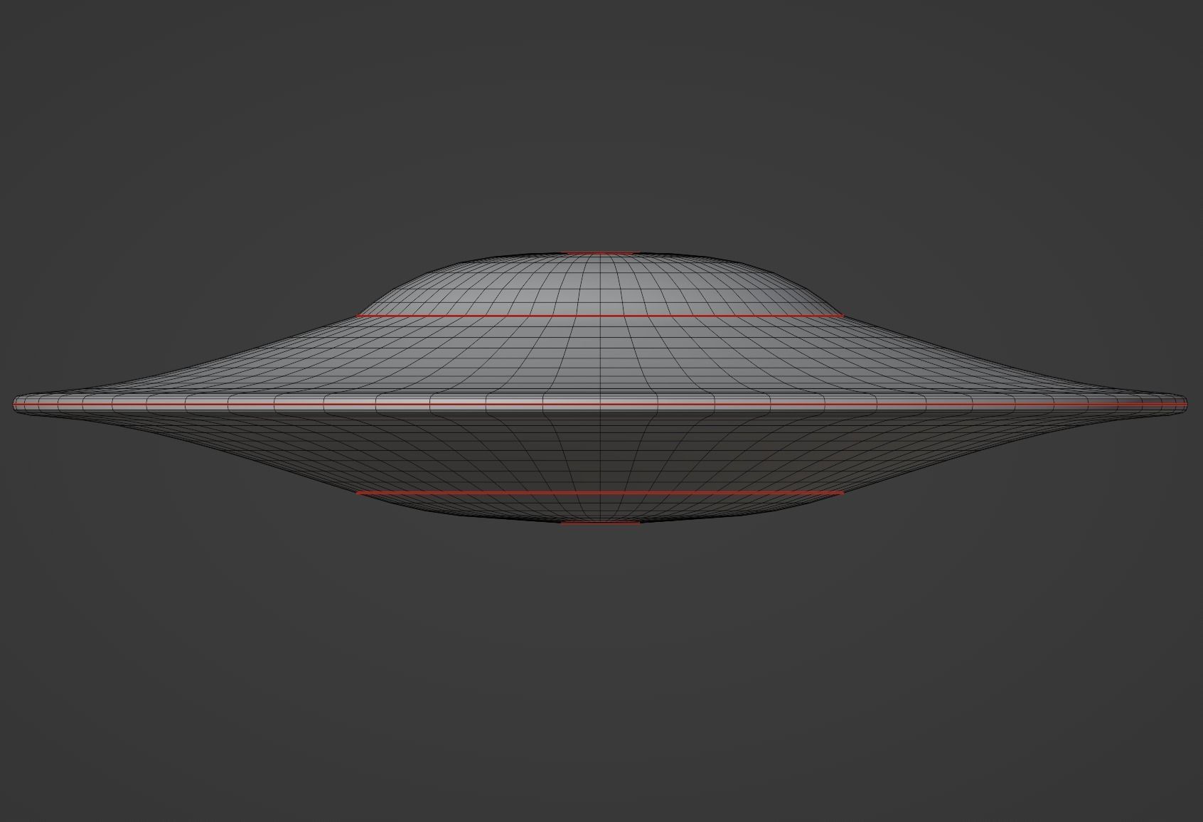 Alien UFO Low-poly 3D model_7