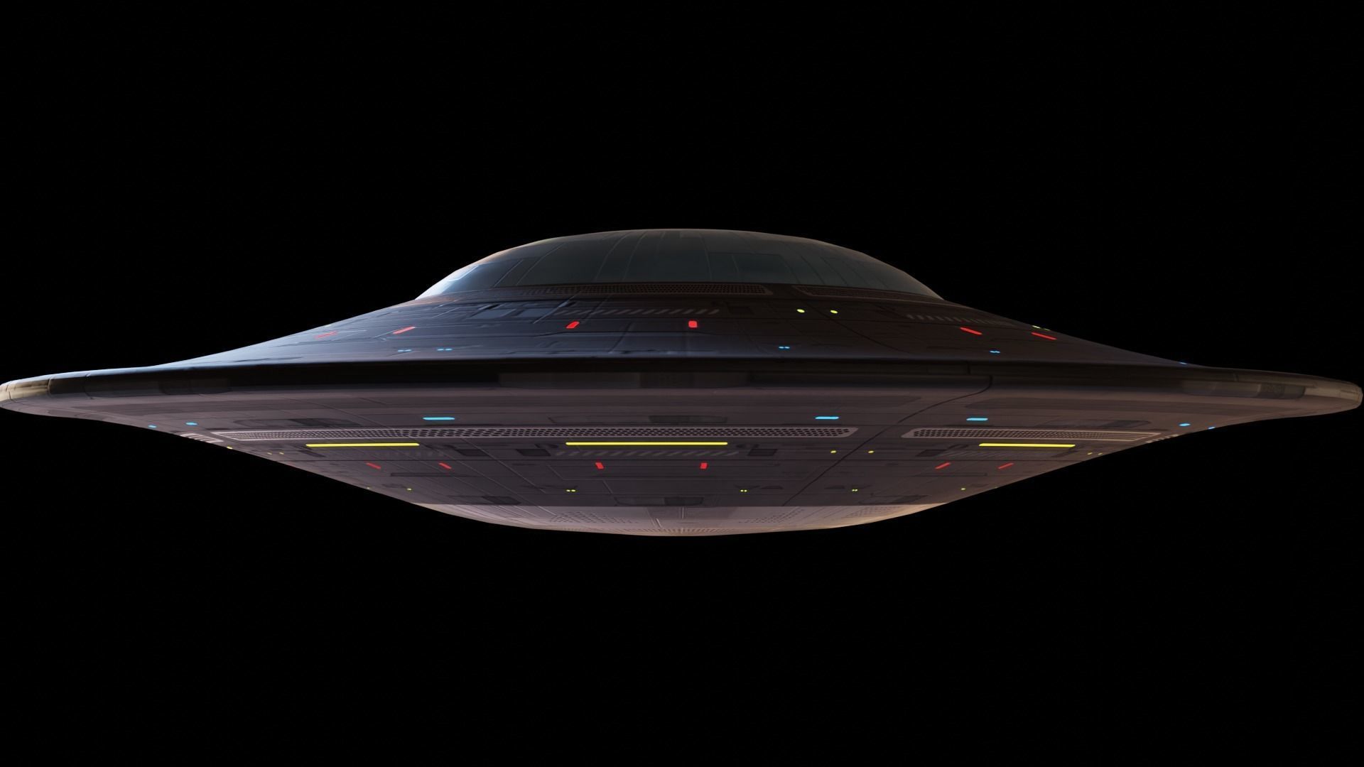 Alien UFO Low-poly 3D model_6