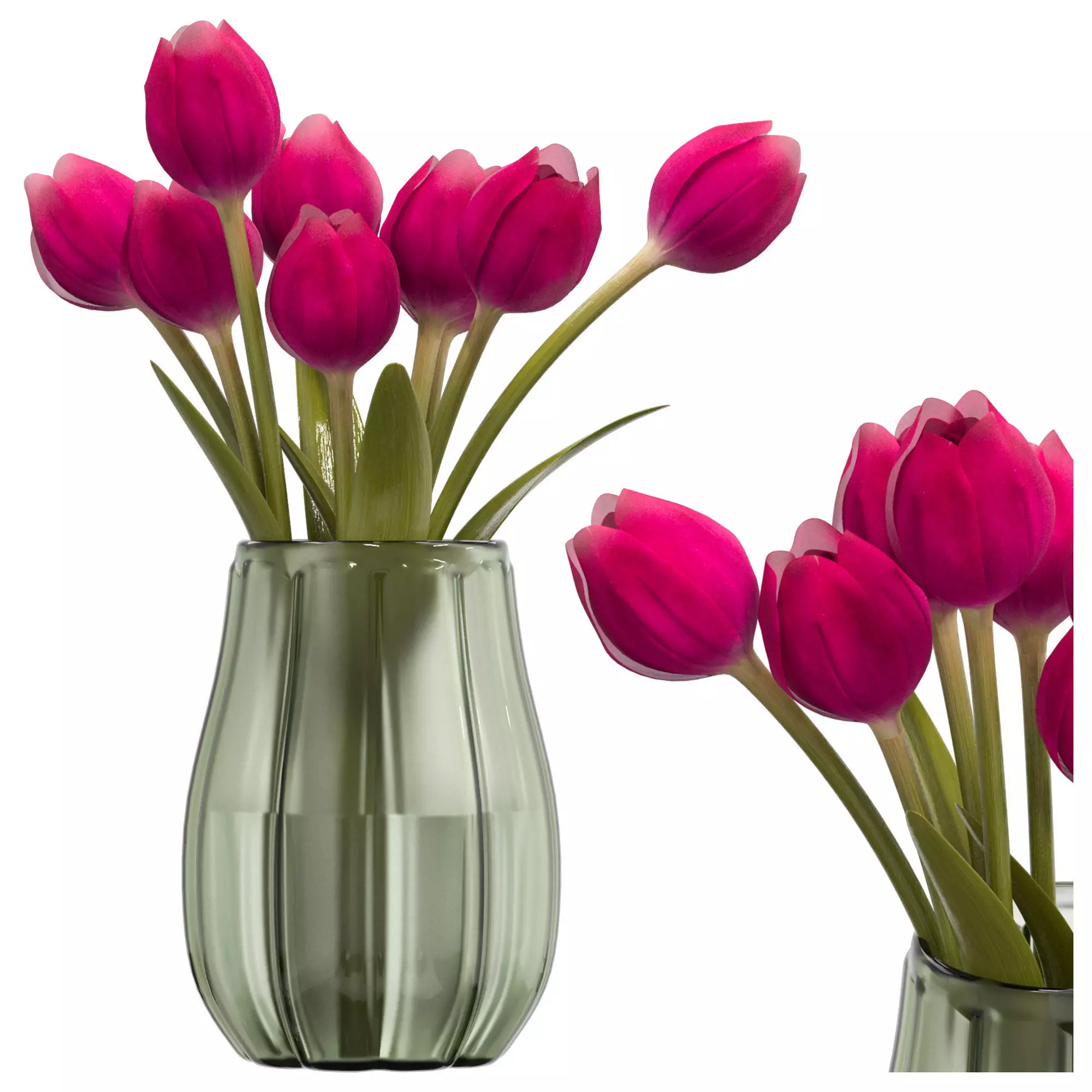 Flowers Set 1 vase with tulips 3D model