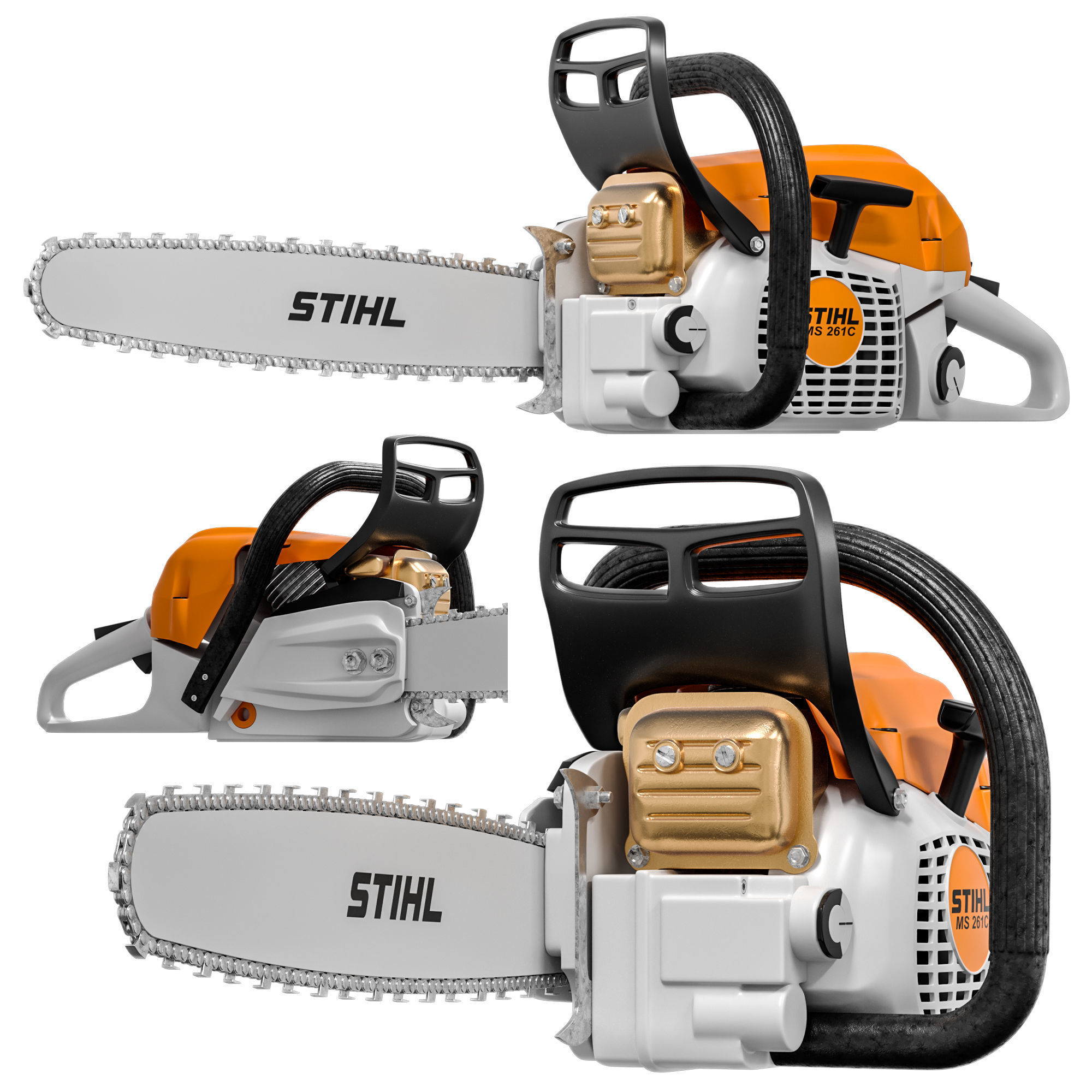 Chainsaw STIHL MS 261 C-M 3D model animated rigged | CGTrader
