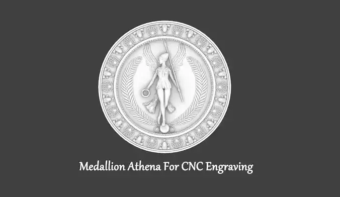 Athena Medallion CNC Engraving Design