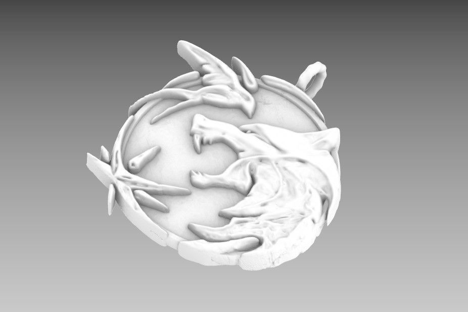 Witcher Wolf Pendant  3D print model_2