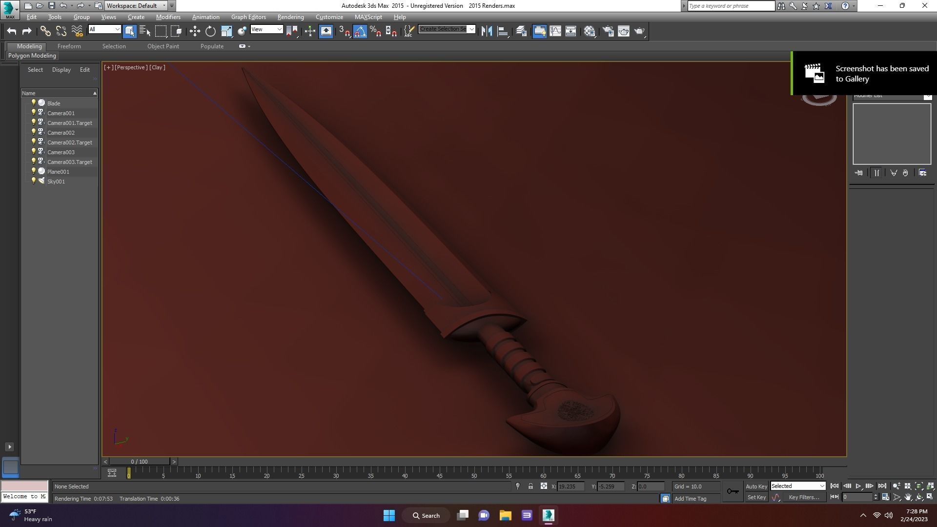 Ancient Bronze Age Sword for Print and Sand Casting 3D print model_3