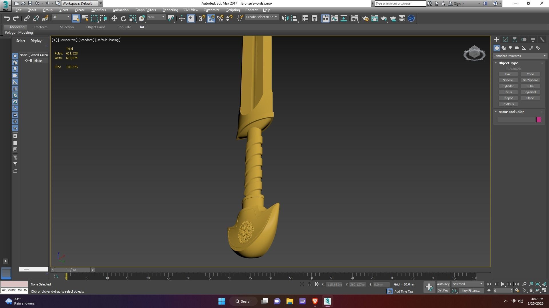 Ancient Bronze Age Sword for Print and Sand Casting 3D print model_15