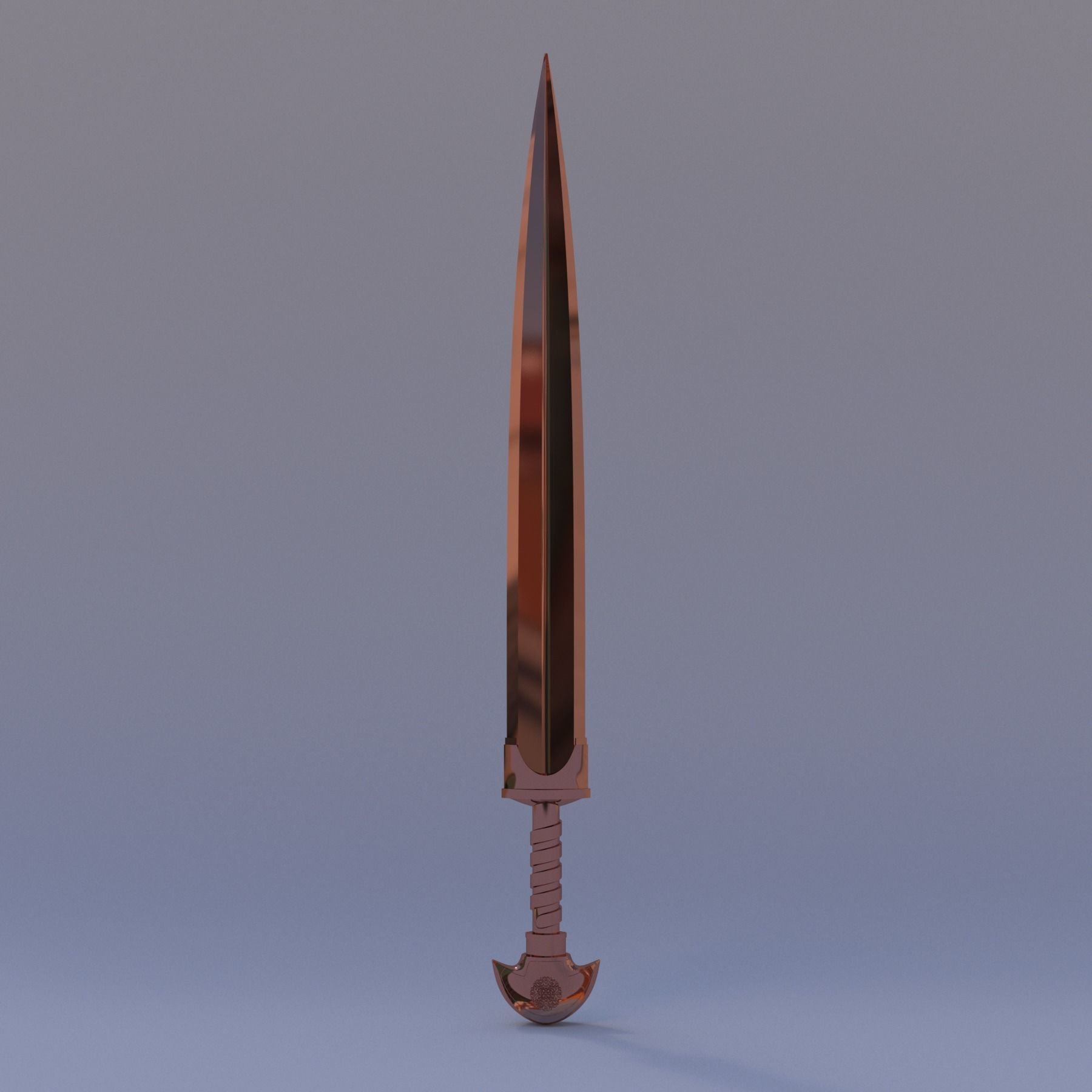 Ancient Bronze Age Sword for Print and Sand Casting 3D print model_7