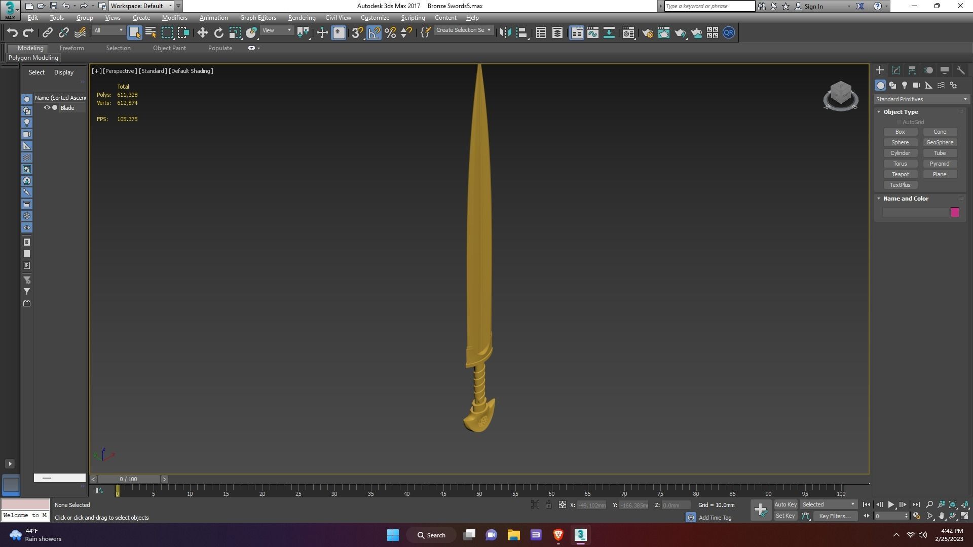 Ancient Bronze Age Sword for Print and Sand Casting 3D print model_14