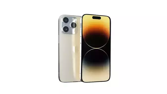 Apple Iphone 14 Pro Gold 3D model