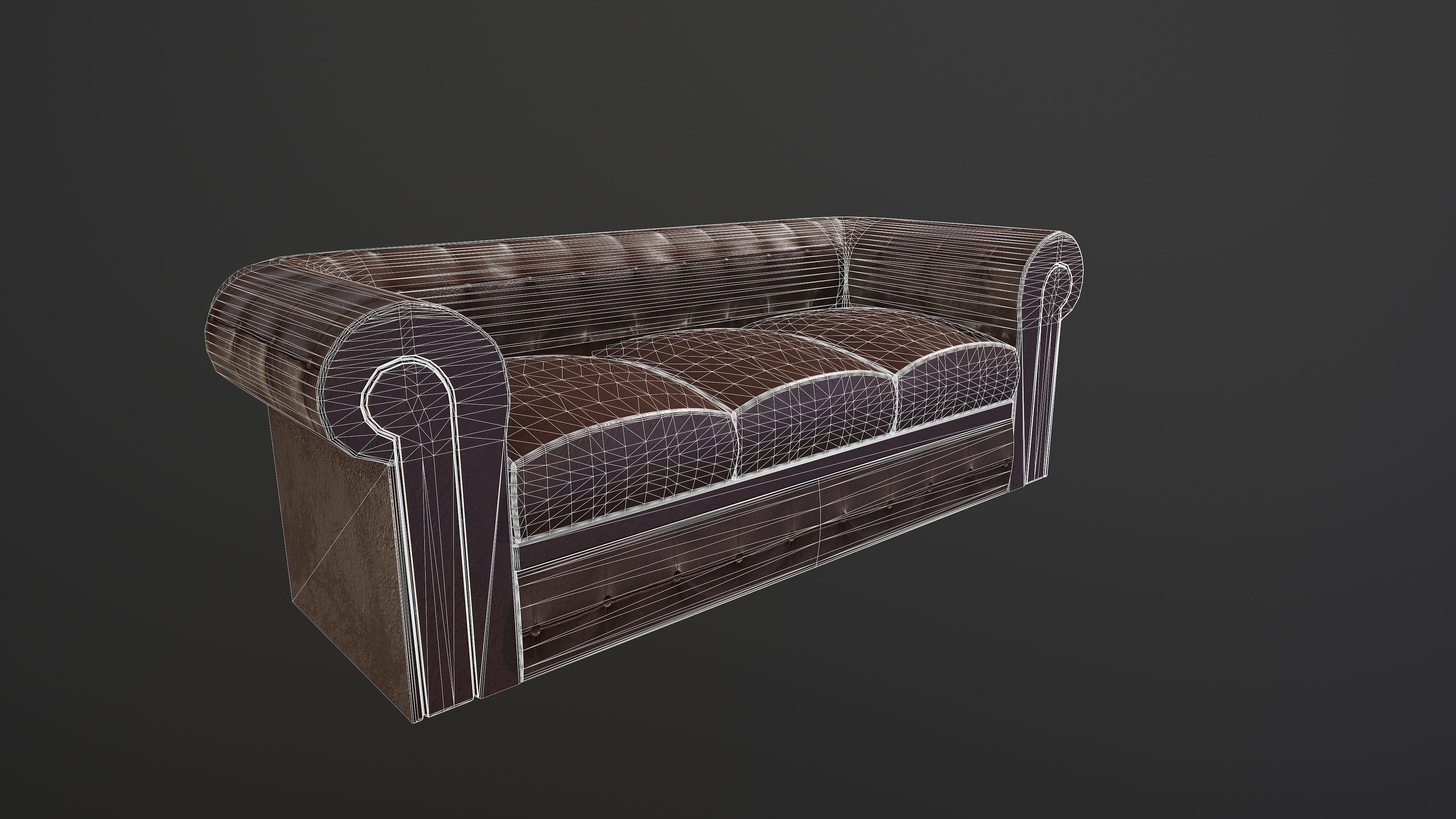 Chesterfield Couch 3D model_4