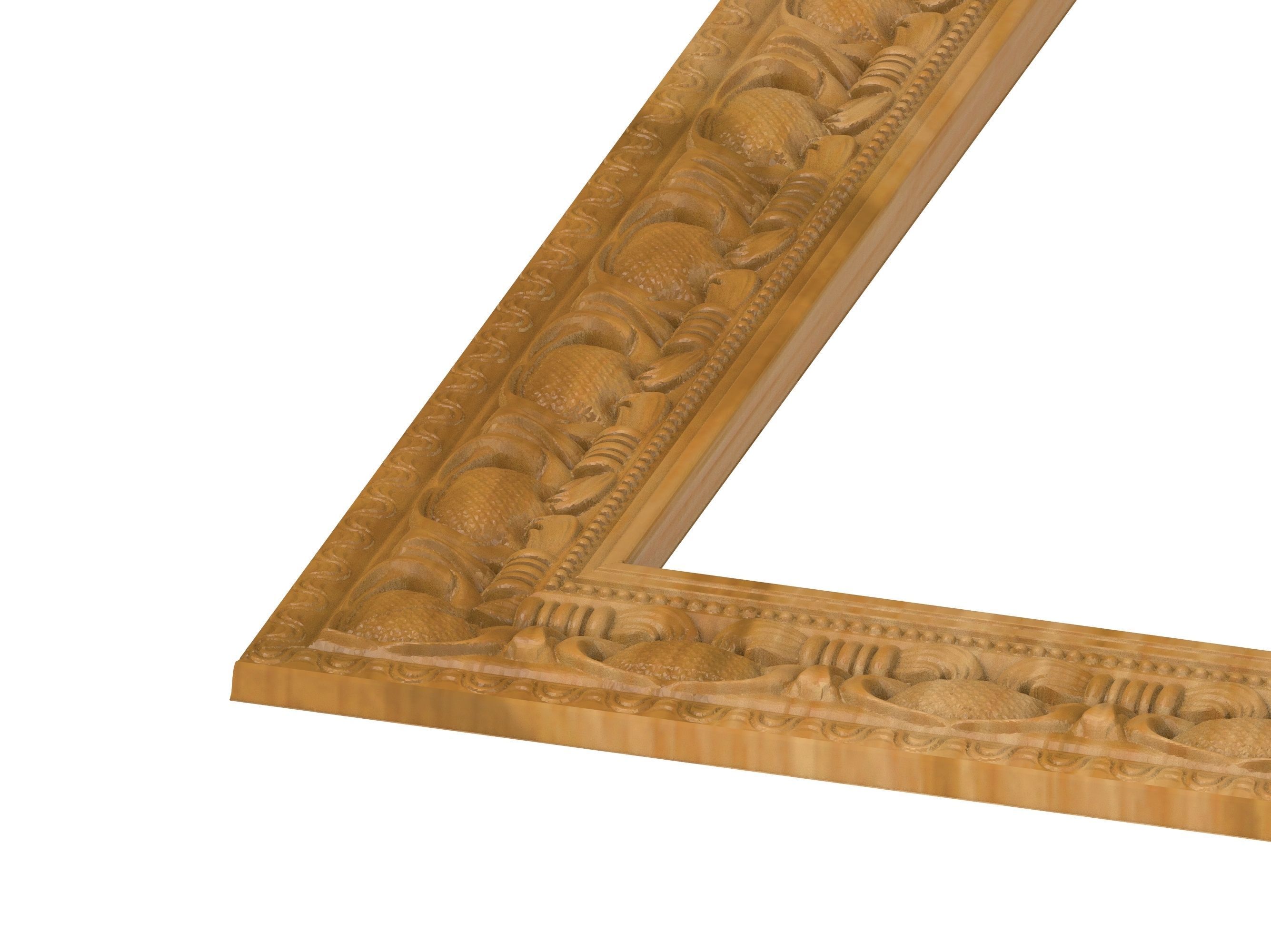 Carved picture frame STL 3D model_3