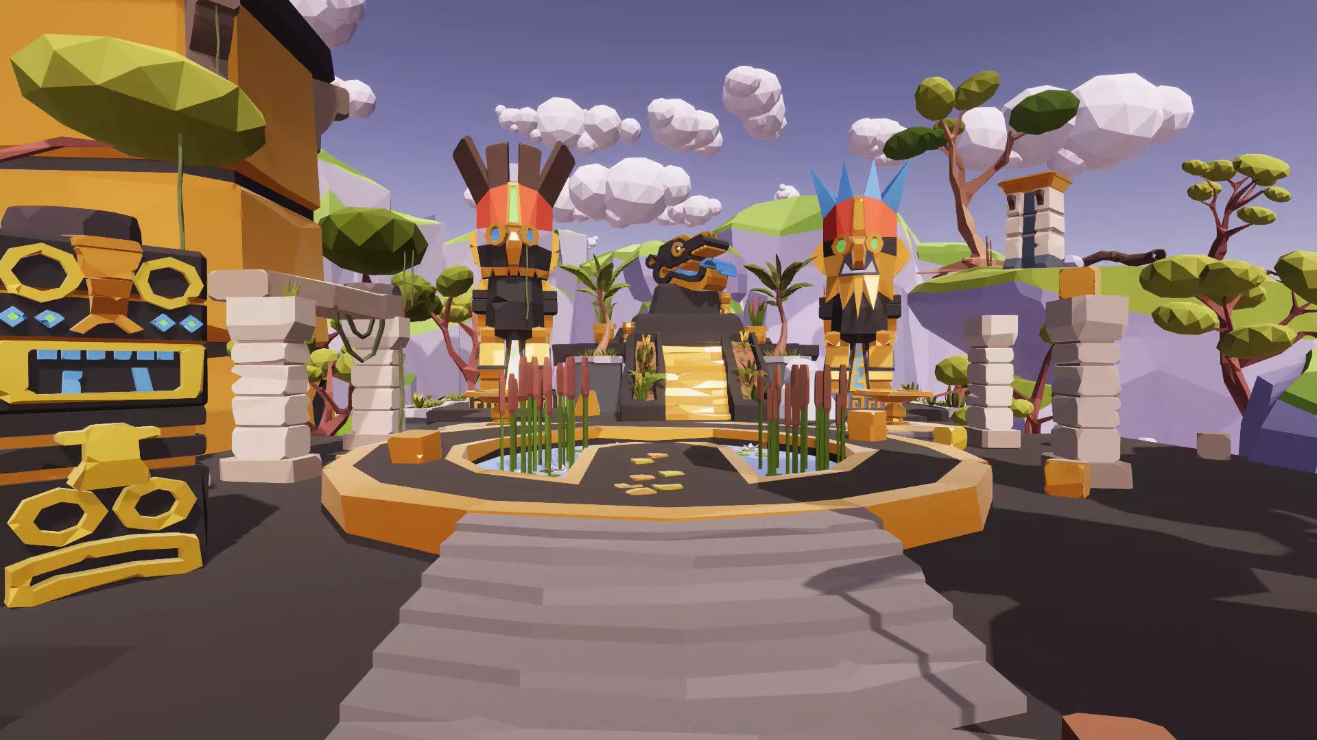 Low Poly Aztec Jungle Island Megapack RG Low-poly 3D model_4