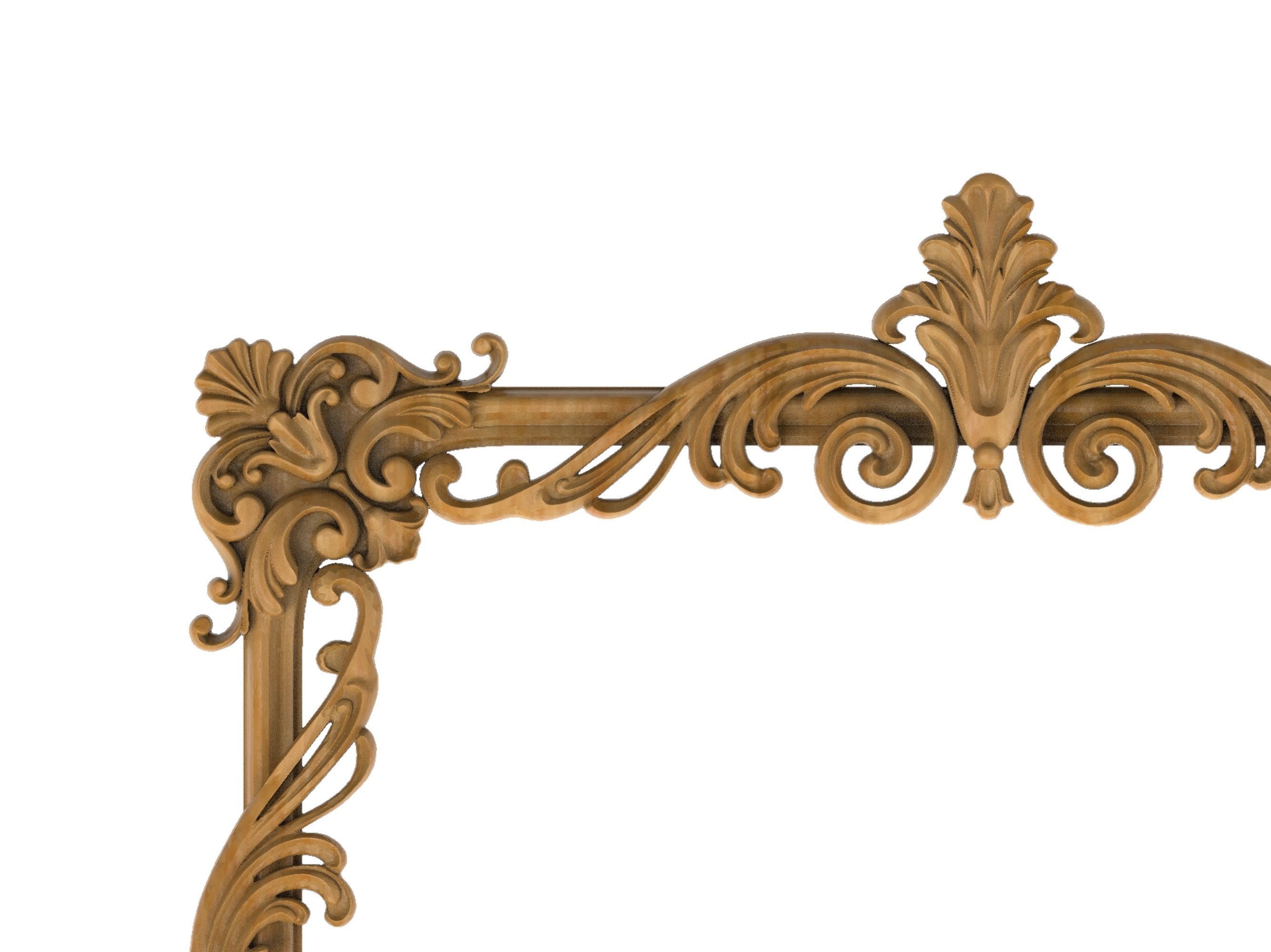 Carved picture frame STL 3D model_1