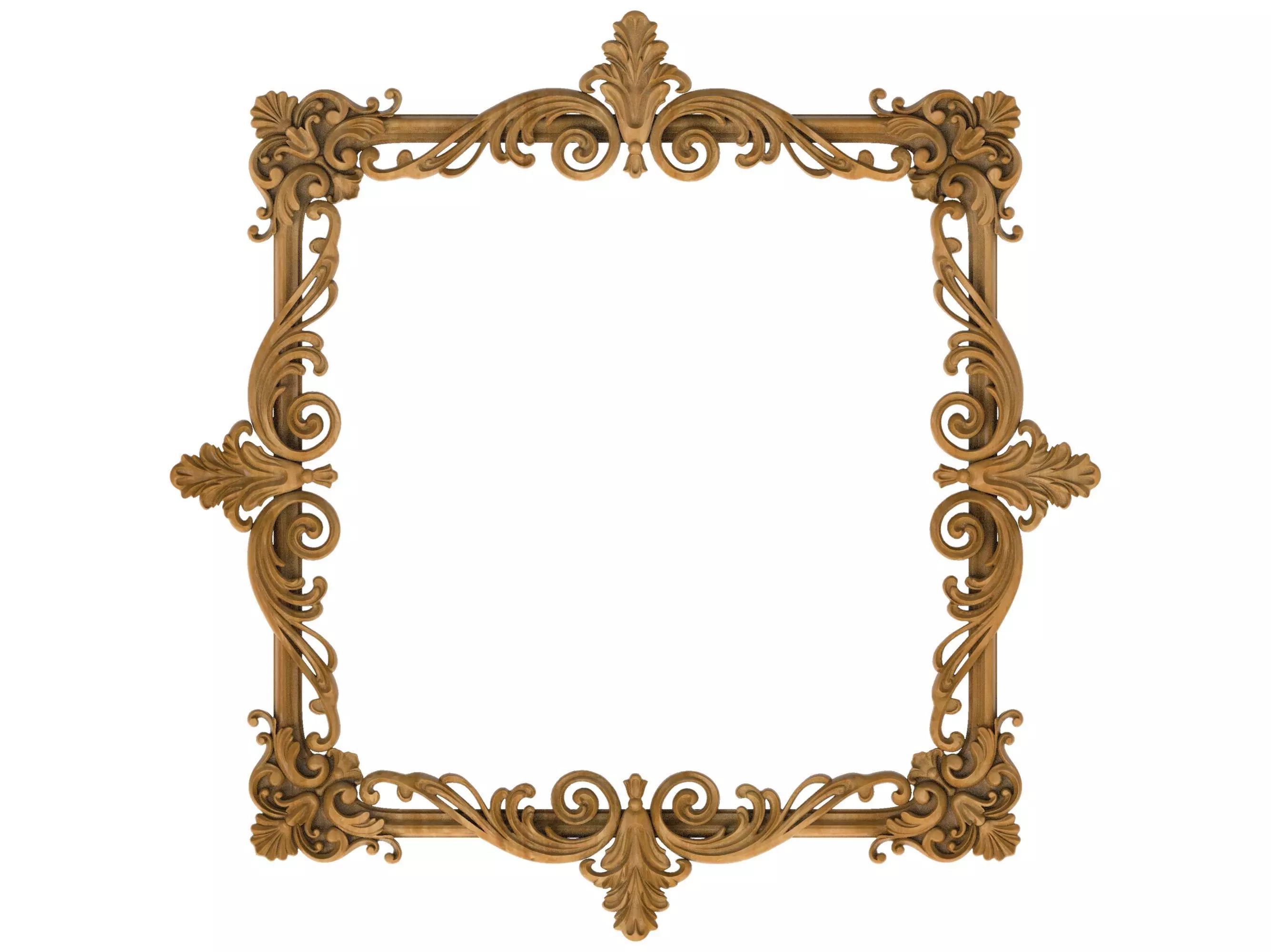 Carved picture frame STL 3D model_0