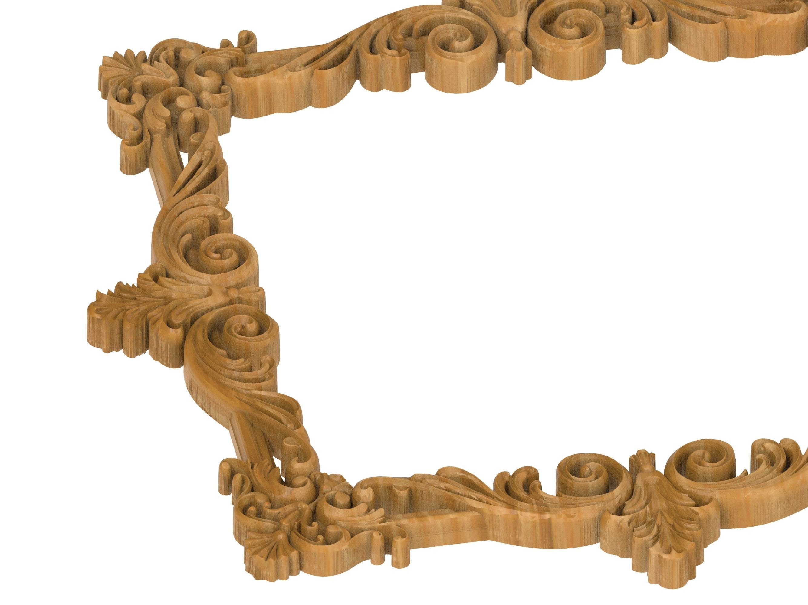 Carved picture frame STL 3D model_2