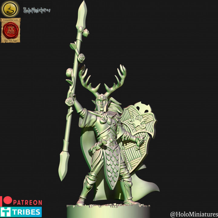 Wood Elf forest guard with spears unit 3D print model_10