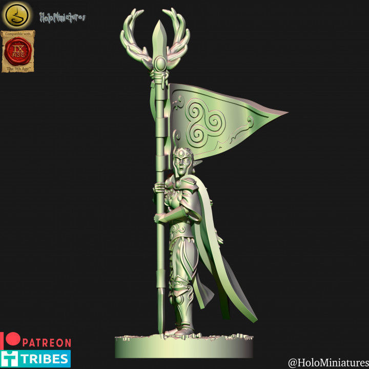 Wood Elf forest guard with spears unit 3D print model_4