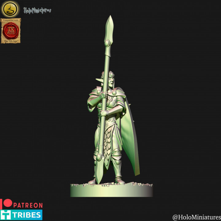 Wood Elf forest guard with spears unit 3D print model_6