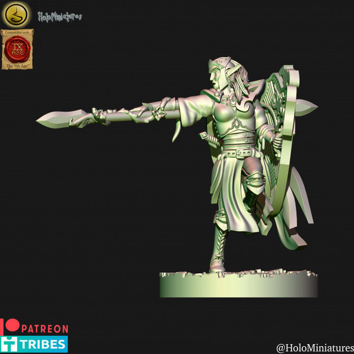 Wood Elf forest guard with spears unit 3D print model_11