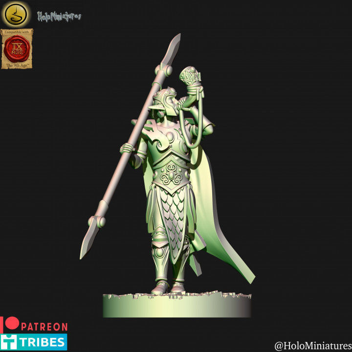 Wood Elf forest guard with spears unit 3D print model_16