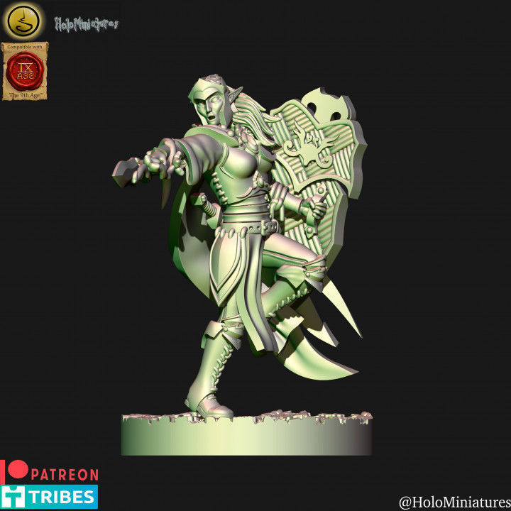 Wood Elf forest guard with spears unit 3D print model_9