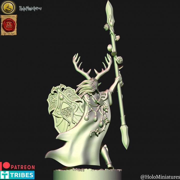 Wood Elf forest guard with spears unit 3D print model_17