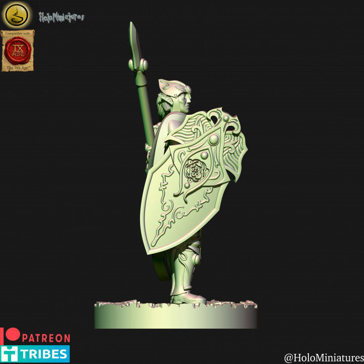 Wood Elf forest guard with spears unit 3D print model_18