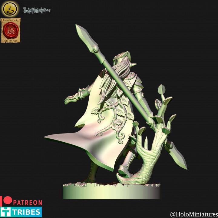 Wood Elf forest guard with spears unit 3D print model_13