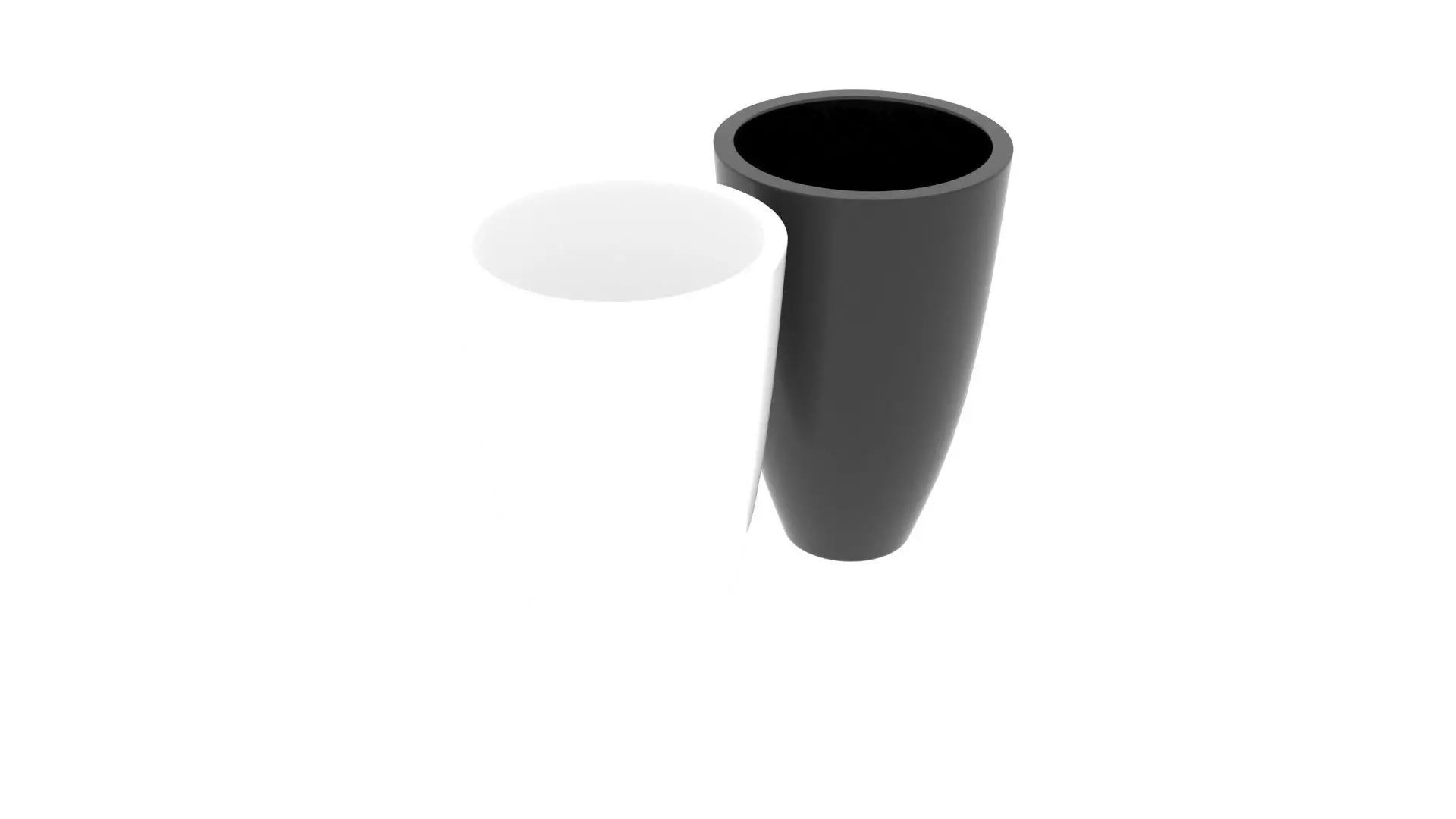 Black and White Large Vases 3D model