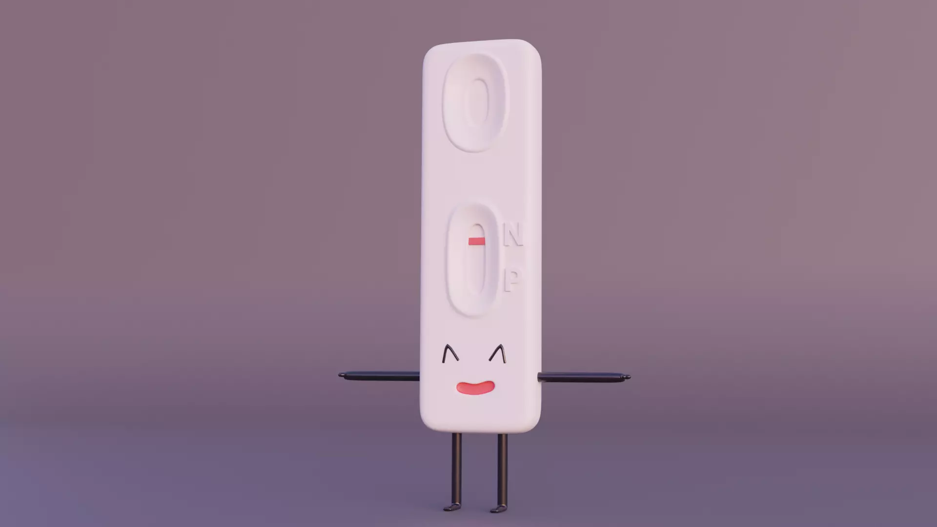 COVID test Character Low-poly 3D model