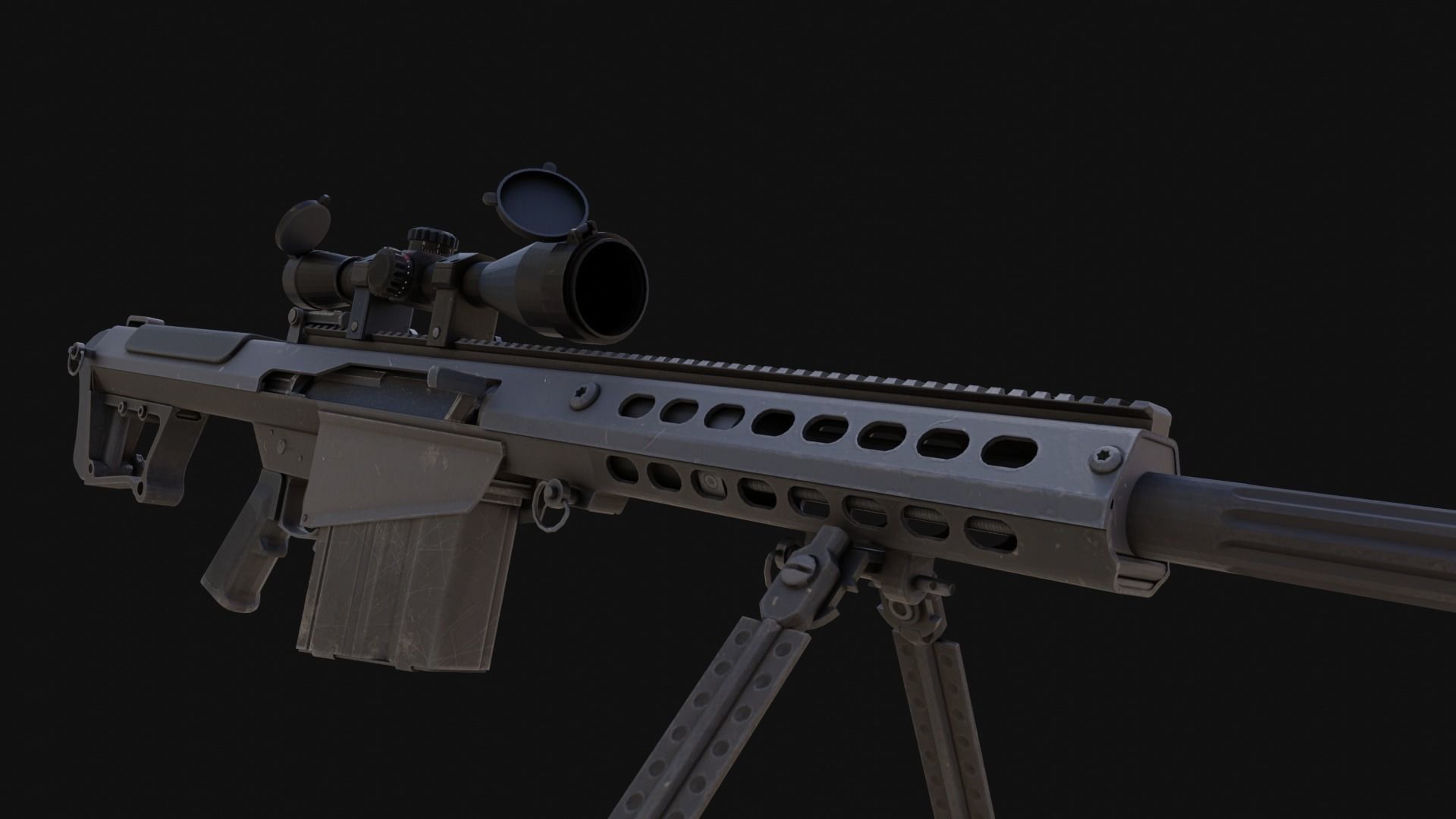 The ultimate M107 Sniper Game-ready Model 2K PBR Texture Low-poly 3D model_8
