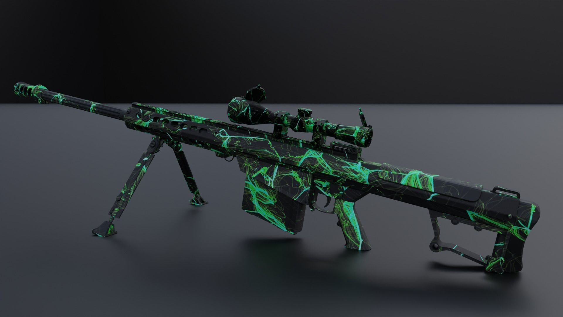 The ultimate M107 Sniper Game-ready Model 2K PBR Texture Low-poly 3D model_34