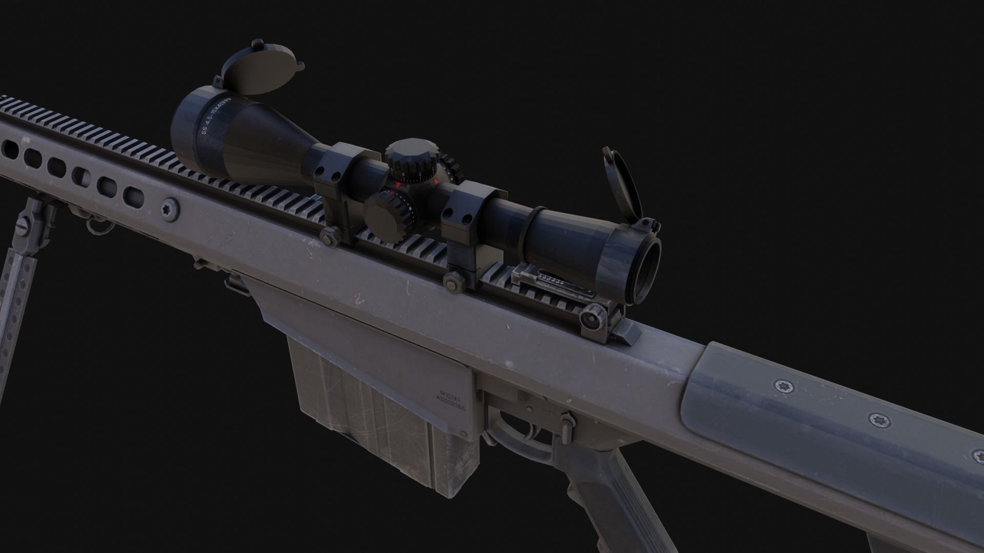 The ultimate M107 Sniper Game-ready Model 2K PBR Texture Low-poly 3D model_15