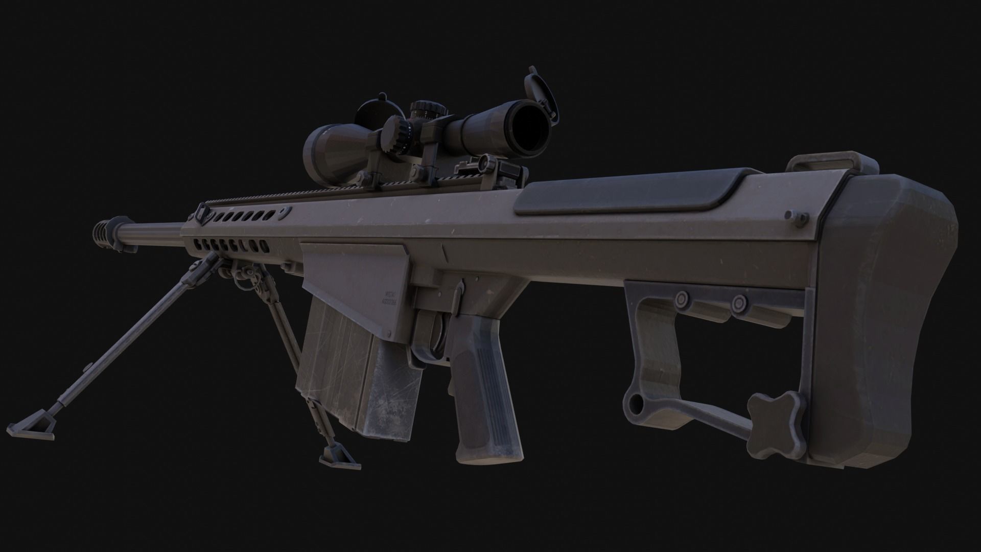 The ultimate M107 Sniper Game-ready Model 2K PBR Texture Low-poly 3D model_6