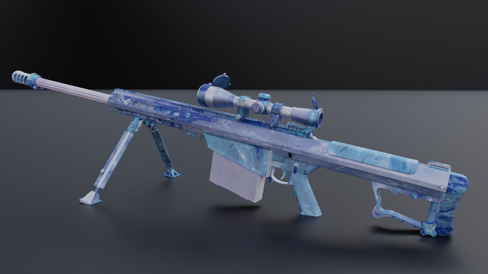 The ultimate M107 Sniper Game-ready Model 2K PBR Texture Low-poly 3D model_32
