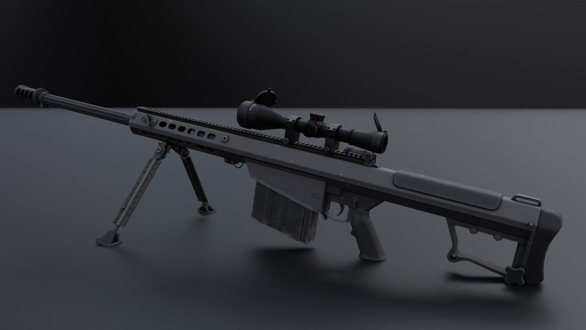 The ultimate M107 Sniper Game-ready Model 2K PBR Texture Low-poly 3D model_29