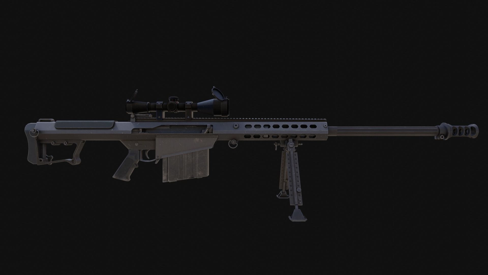 The ultimate M107 Sniper Game-ready Model 2K PBR Texture Low-poly 3D model_18
