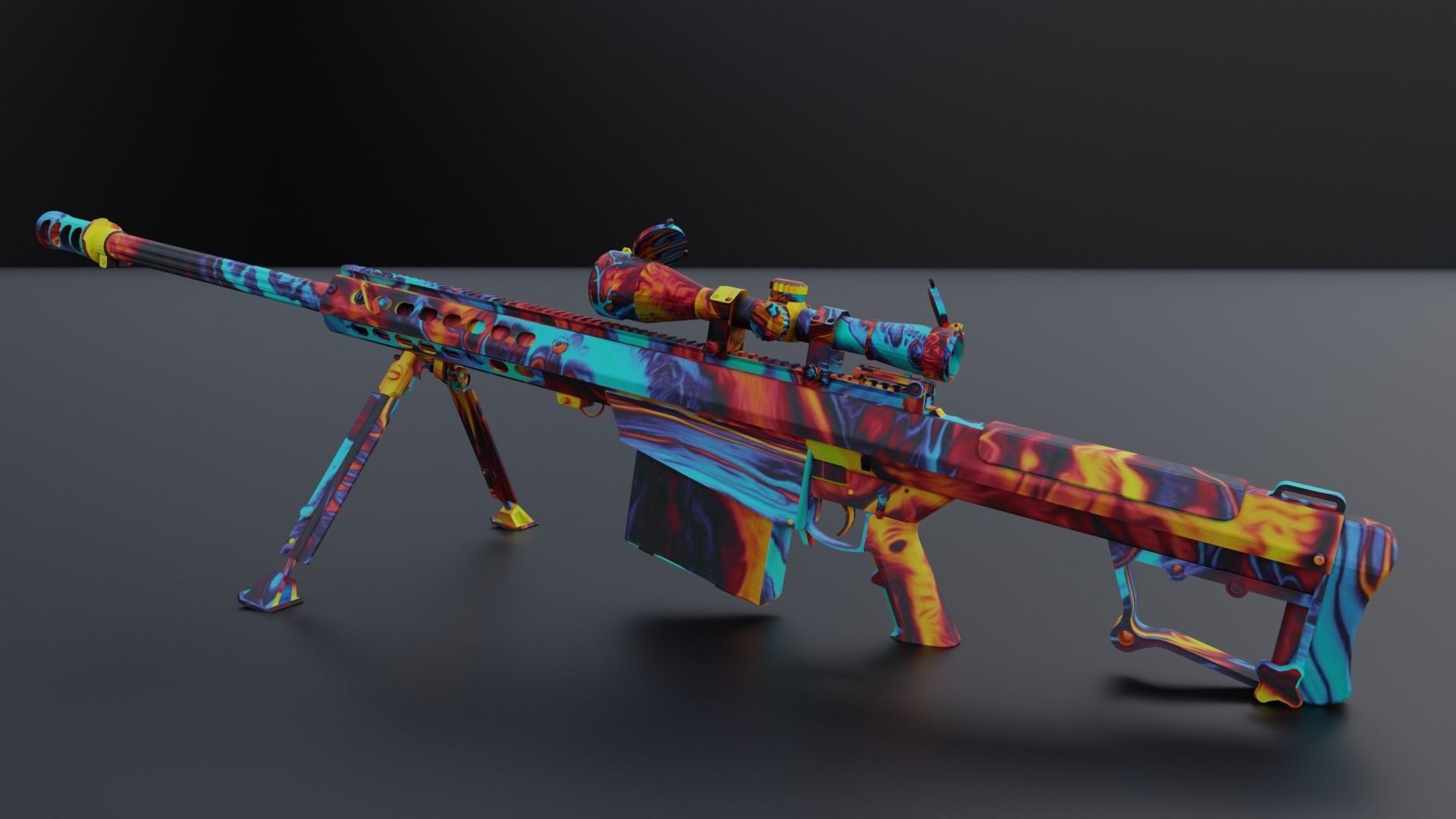 The ultimate M107 Sniper Game-ready Model 2K PBR Texture Low-poly 3D model_31