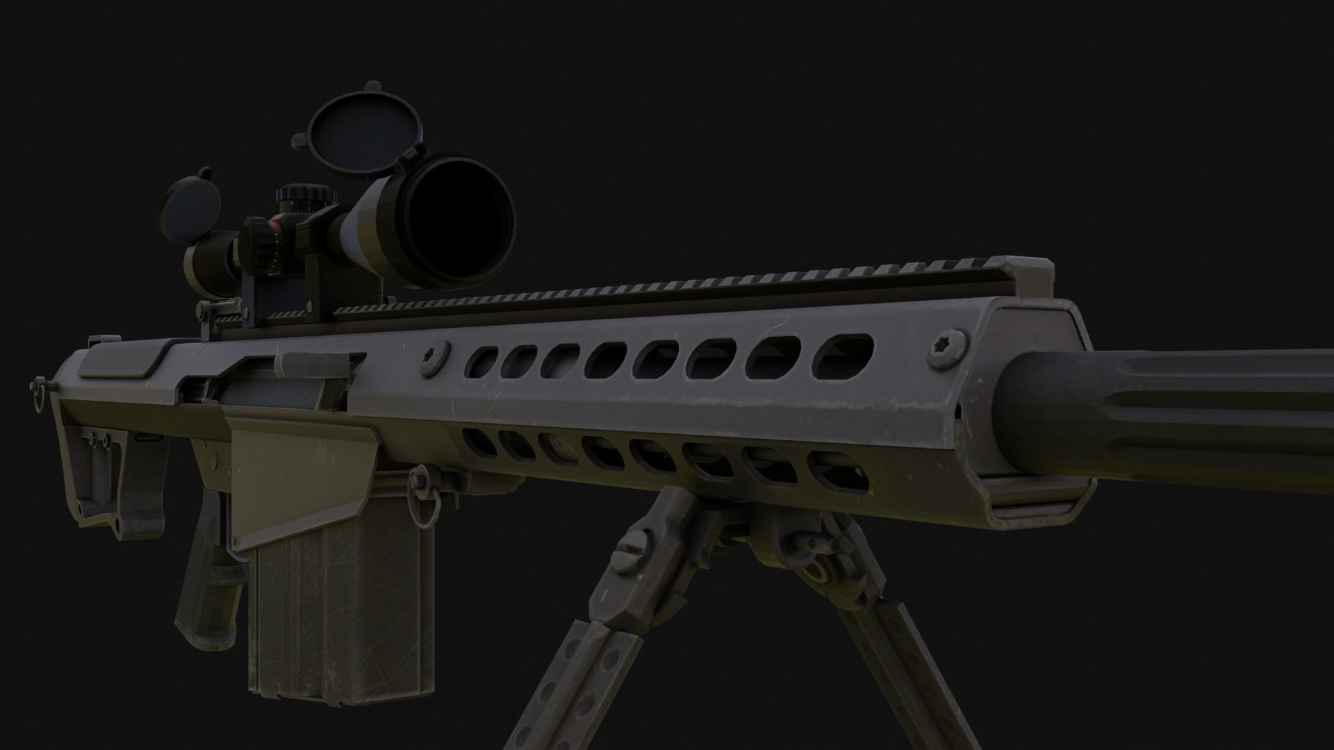 The ultimate M107 Sniper Game-ready Model 2K PBR Texture Low-poly 3D model_20