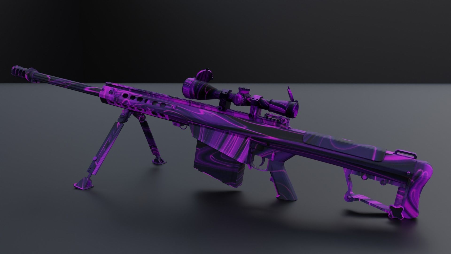 The ultimate M107 Sniper Game-ready Model 2K PBR Texture Low-poly 3D model_33