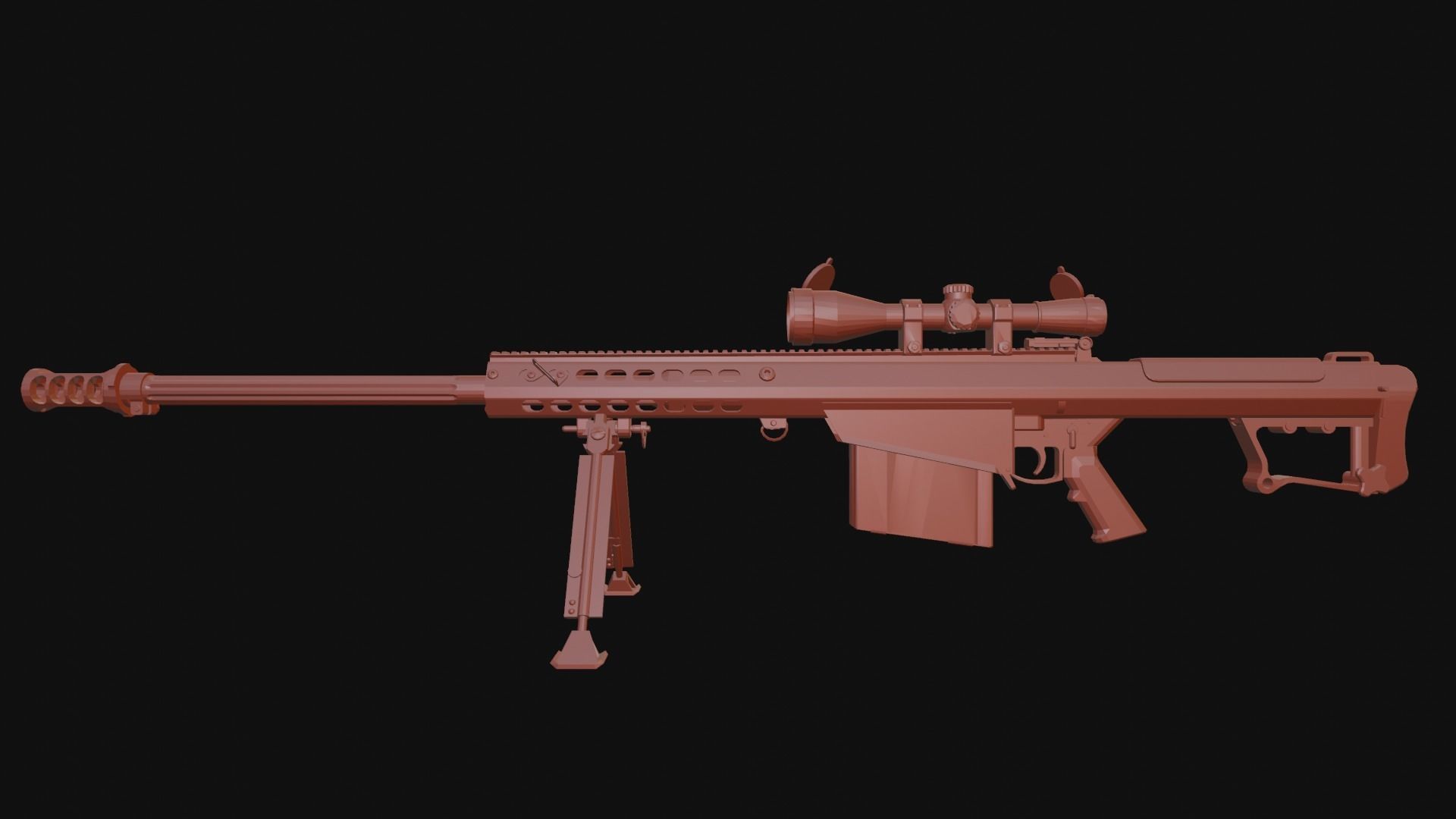 The ultimate M107 Sniper Game-ready Model 2K PBR Texture Low-poly 3D model_17