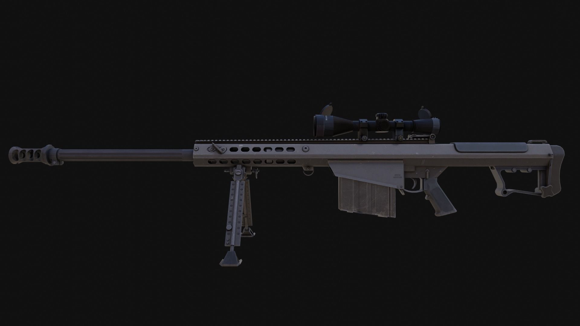 The ultimate M107 Sniper Game-ready Model 2K PBR Texture Low-poly 3D model_16