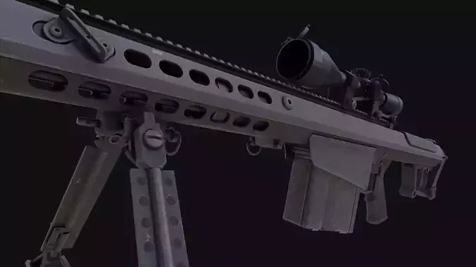 The ultimate M107 Sniper Game-ready Model 2K PBR Texture Low-poly 3D model