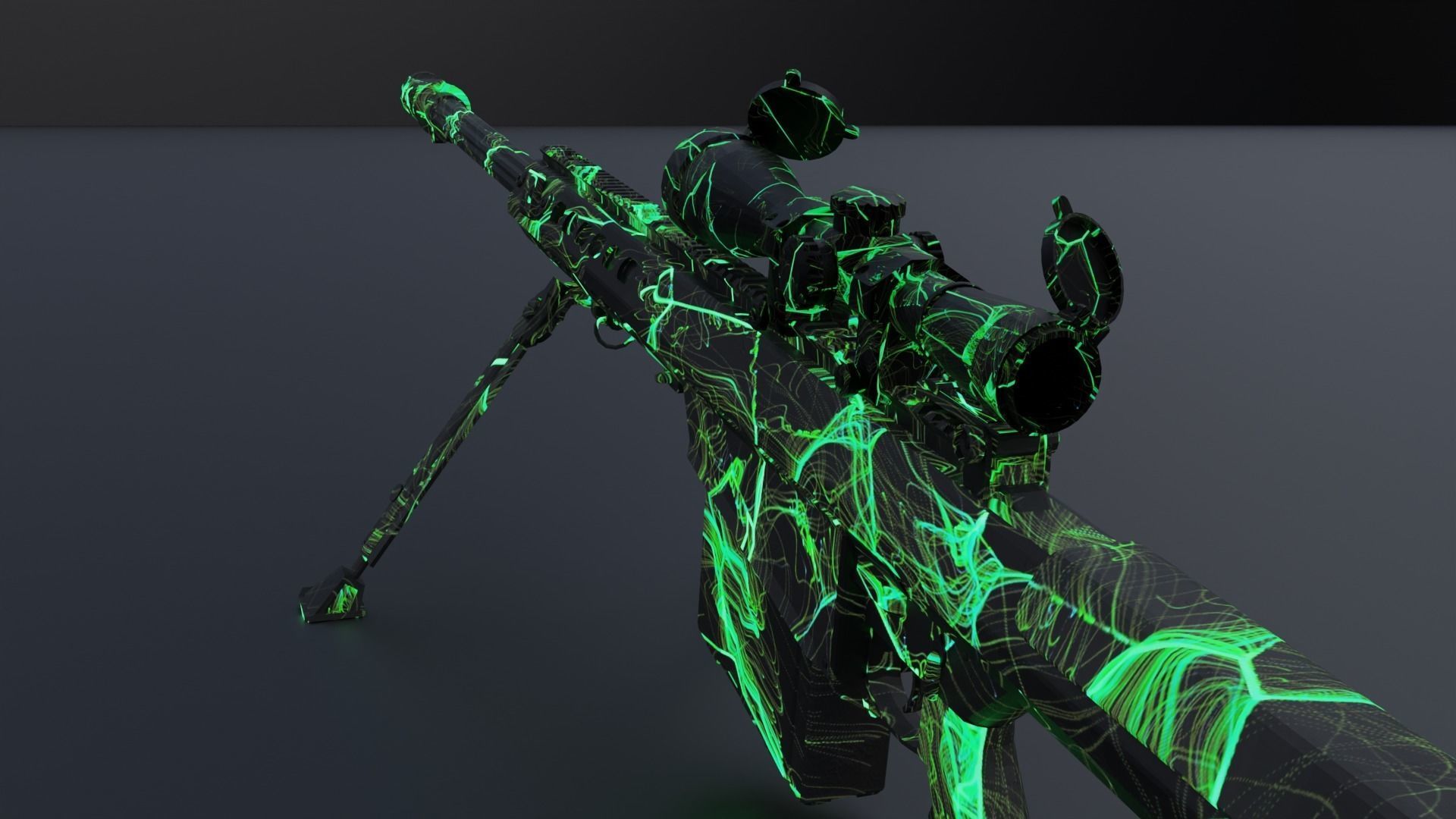 The ultimate M107 Sniper Game-ready Model 2K PBR Texture Low-poly 3D model_28