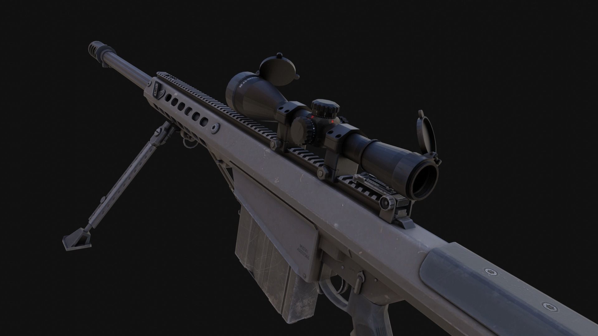 The ultimate M107 Sniper Game-ready Model 2K PBR Texture Low-poly 3D model_10