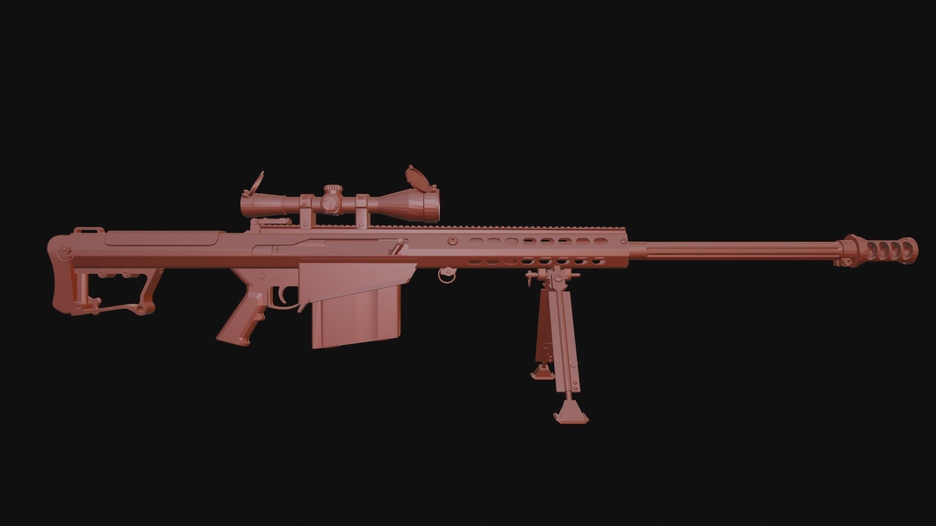 The ultimate M107 Sniper Game-ready Model 2K PBR Texture Low-poly 3D model_19